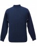 Men pure wool sweater plain heavy navy